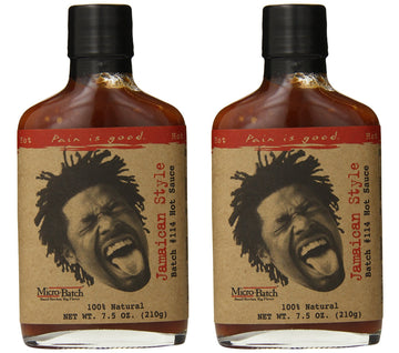 Pain is Good Jamaican Style Hot Sauce - All Natural, Non-GMO, Gluten-Free - 2 Pack of 7oz Bottles