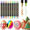 Jewem Edible Markers for Cookie Decorating, 10Pcs Upgrade Grade Metallic Markers Gold Shimmering Pens, Double Sided Tip Food Col