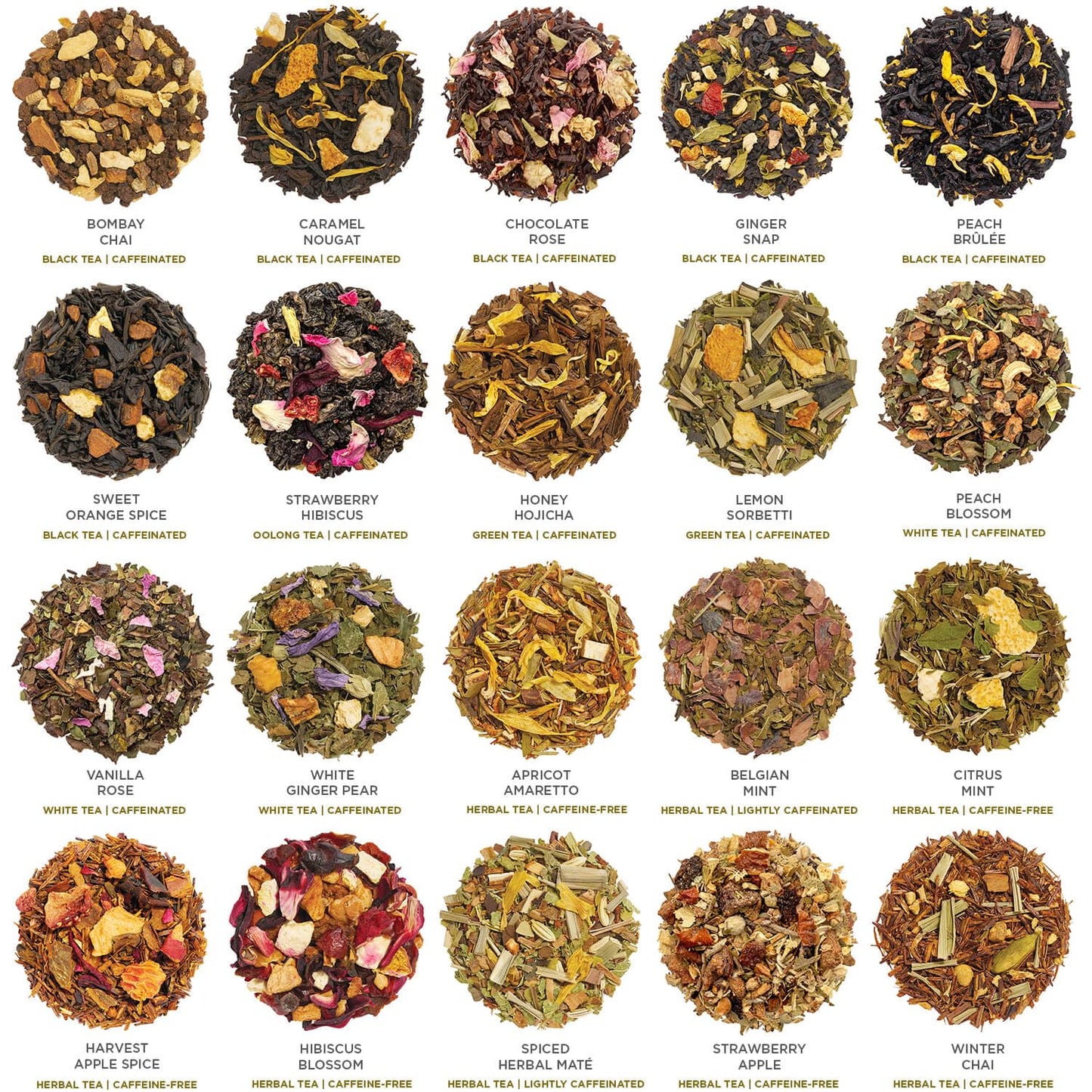 Tea Forte Warming Joy Holiday Assorted Enhanced Tea Chest Gift Sampler, 40 Count, 2 Of Each Variety Blend Individually Wrapped Handcrafted Pyramid Infuser Bags
