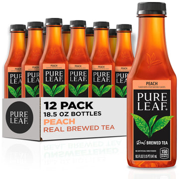 Pure Leaf Iced Tea  Peach  Real Brewed Tea  18.5 Fl Oz Bottles (Pack of 12)