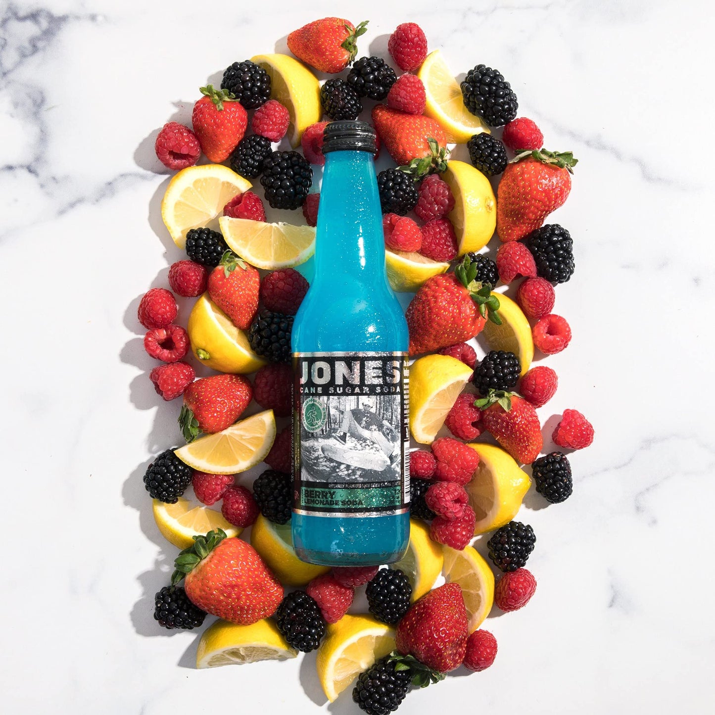 Jones Soda Co. Berry Lemonade Flavor | 12-Pack | The Original Craft Soda | Made With Pure, 100% Cane Sugar | Pop Beverages/Soft