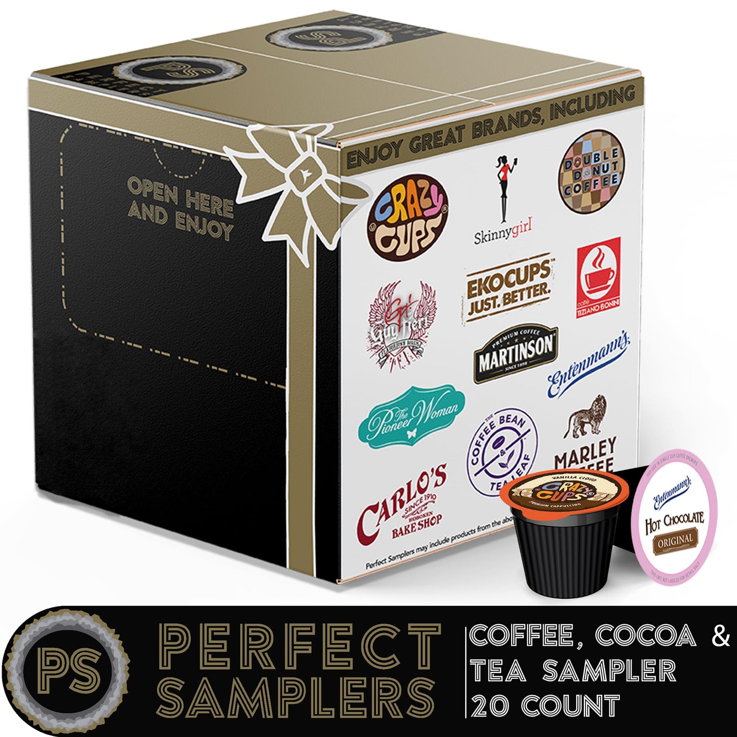 Perfect Samplers Coffee/Tea/Cider Single Serve Cups for Keurig, 20 Count, Premium Mix