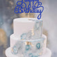 EONNCNT Happy Birthday Cake Topper - Royal Blue Glitter - 6.3x8.2 inches - Paper Decoration for Birthday and Anniversary Party