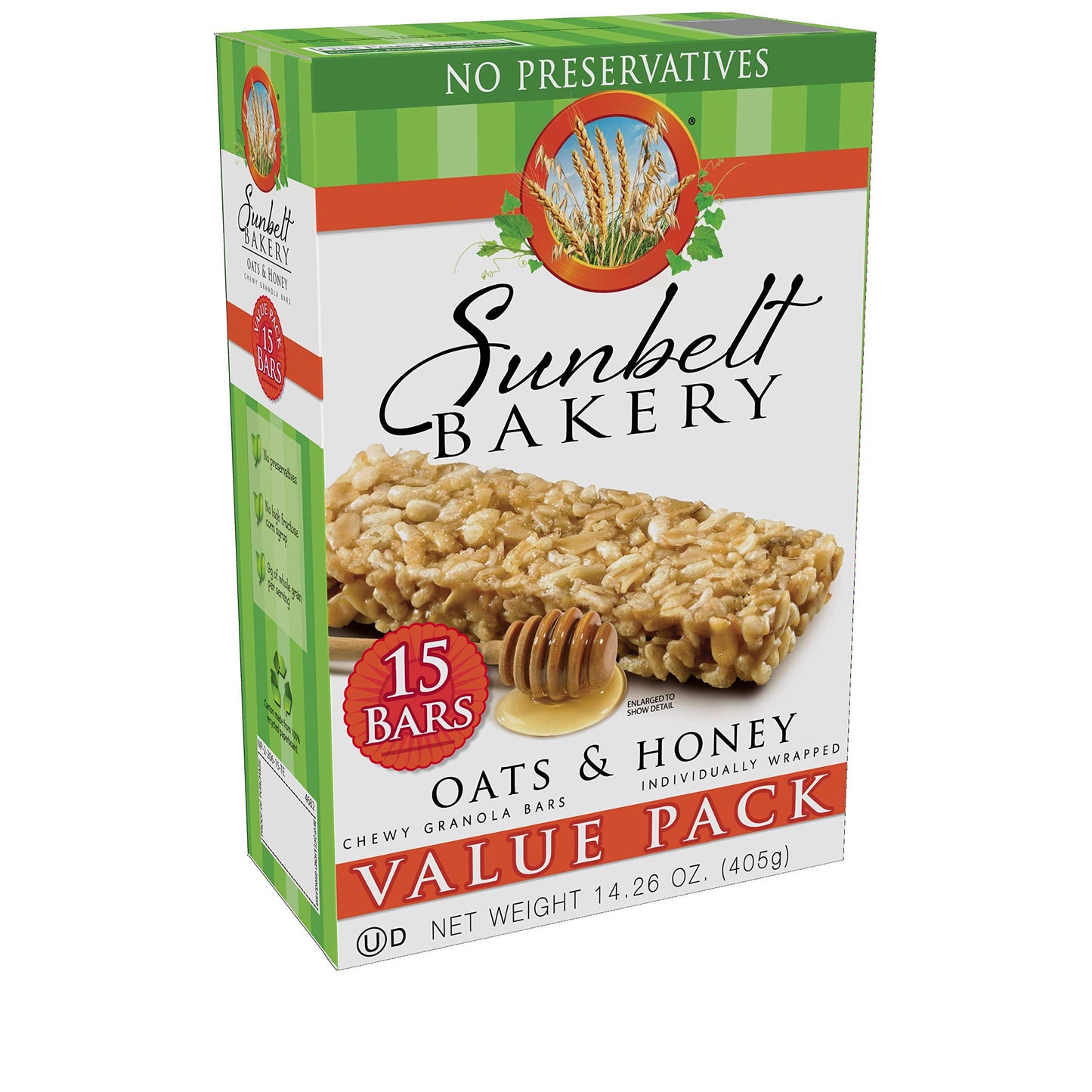 Sunbelt Bakery Oats & Honey Chewy Granola Bars, 120 Count (Pack of 8)