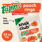Snak Club Tajin Peach Rings Gummy Candy  Fruit Candy Gummies with Chili and Lime Seasoning  Mild  Gluten-Free and Vegan Snacks  24 oz Resealable Bag