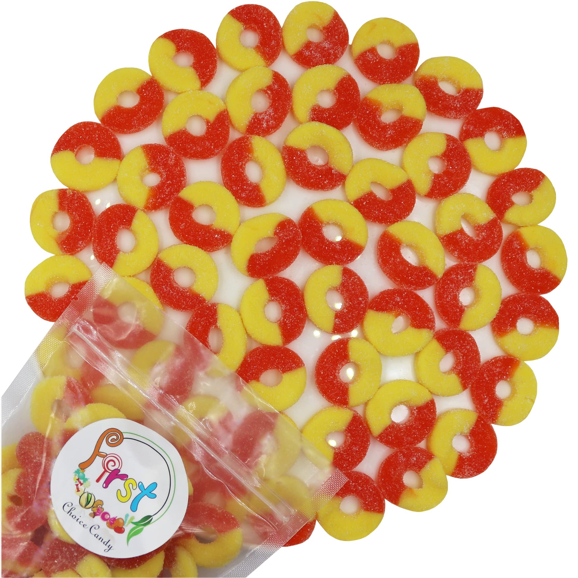 Firstchoicecandy Gummi Rings (Peach, 2 Lb)