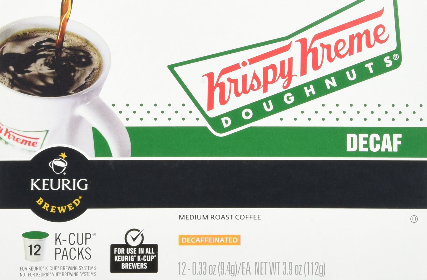 Green Mountain Coffee Roasters Gourmet Single Cup Coffee House Decaf Krispy Kreme, 12 Ct