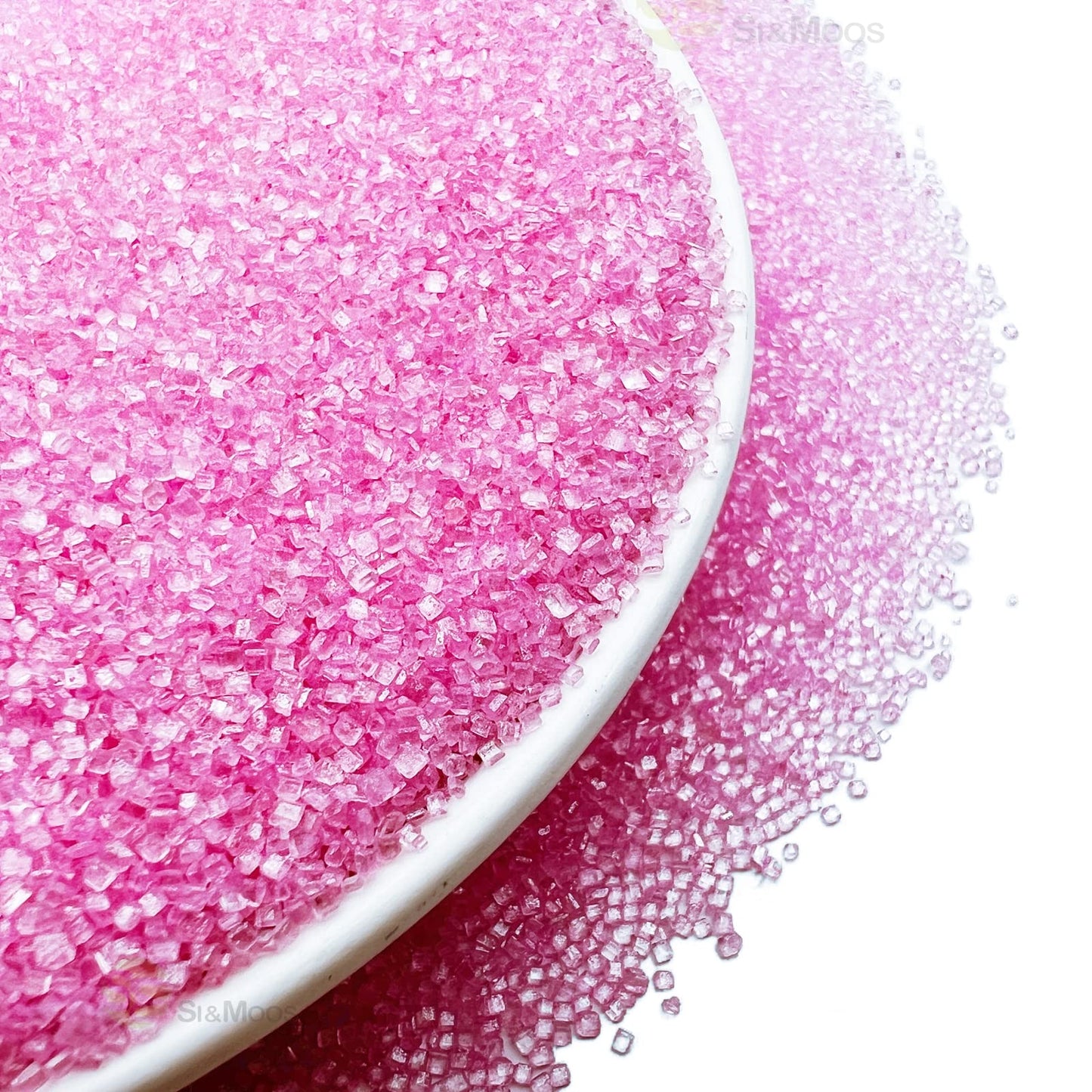 SE Si&Moos Pink Sanding Sugar Pink Edible Sparkling Sprinkles Sanding Sugar Crystals for Cookie Decorating Edible Glitter Rimmer