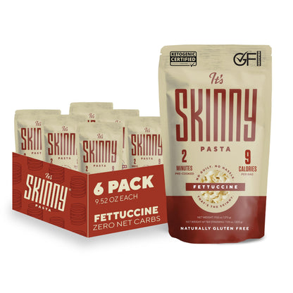 Its Skinny Fettuccine- High Fiber & Gluten Free Fettuccine Pasta Low Calorie Low Carb Vegan Pasta - Pre-Cooked Konjac Shirataki 