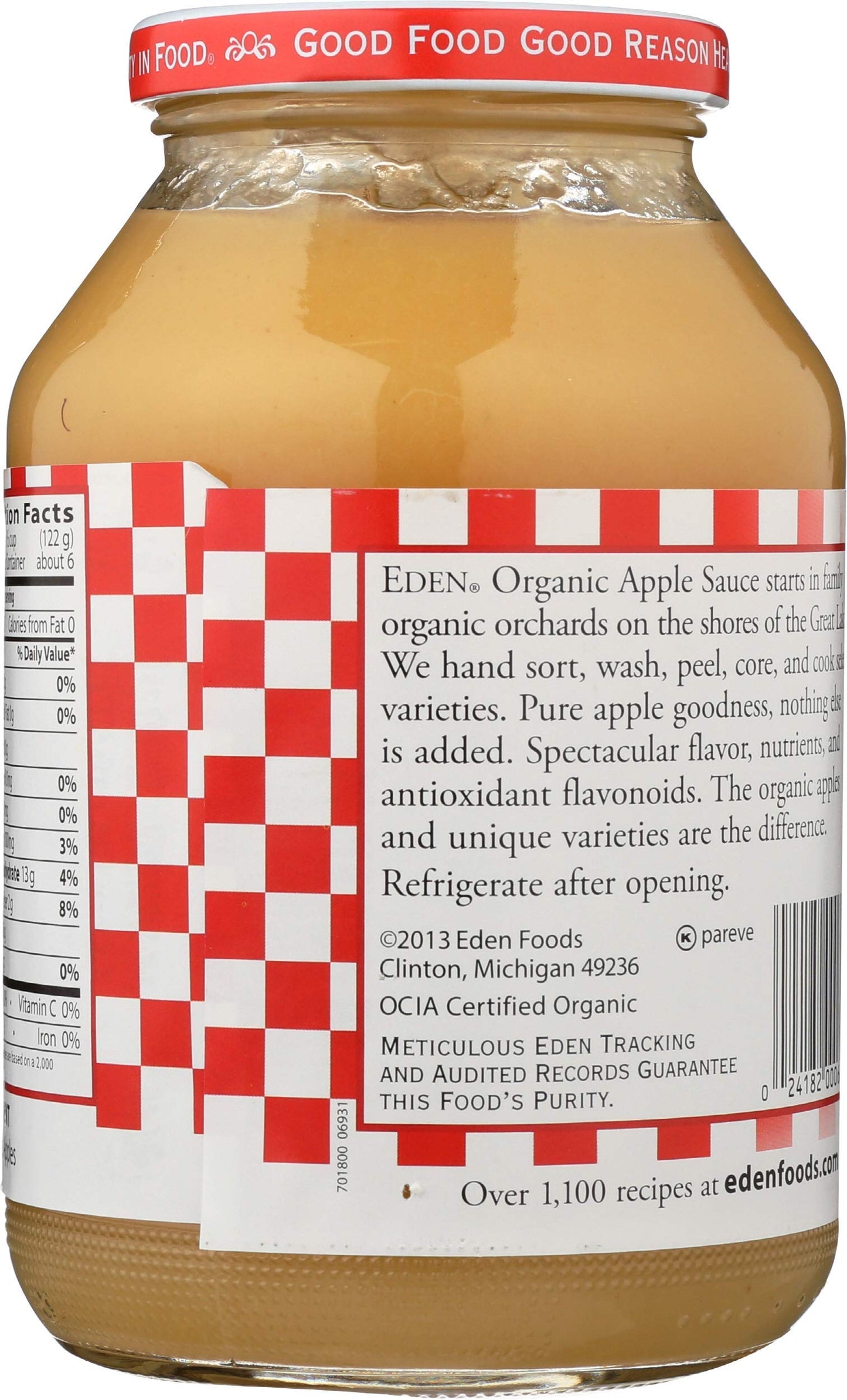 Eden Organic Apple Sauce, 25 oz, 1.5 Pound, Pack of 1