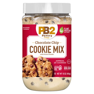 Pb2 Pantry Chocolate Chip Cookie Mix - 16 Oz Jar | Certified Vegan, Gluten Free, Non-Gmo, 4G Plant Protein Per Cookie