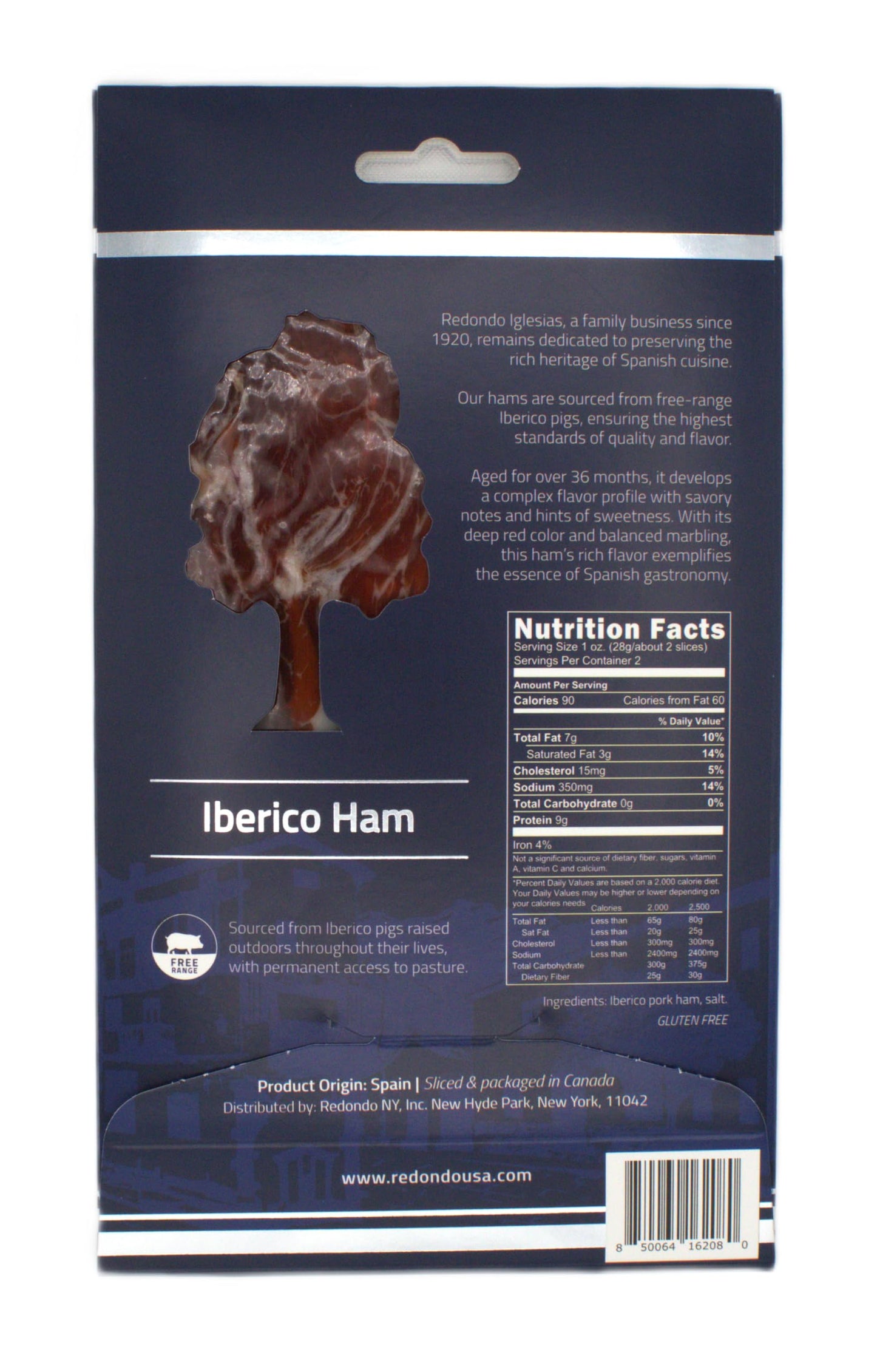 R REDONDO IGLESIAS DESDE 1920 Iberico Ham Sliced, Cured 36 Months, 2 oz, Premium Spanish Jamón Ibérico