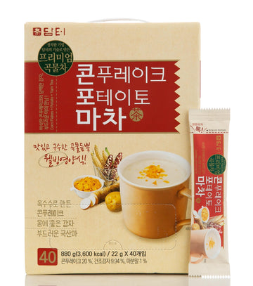 Damtuh Corn Flake, Potato & Yam Tea - Savory Meal Powder Replacement Drink, Crunchy & Nutty Flavor, Instant Breakfast Option, 20
