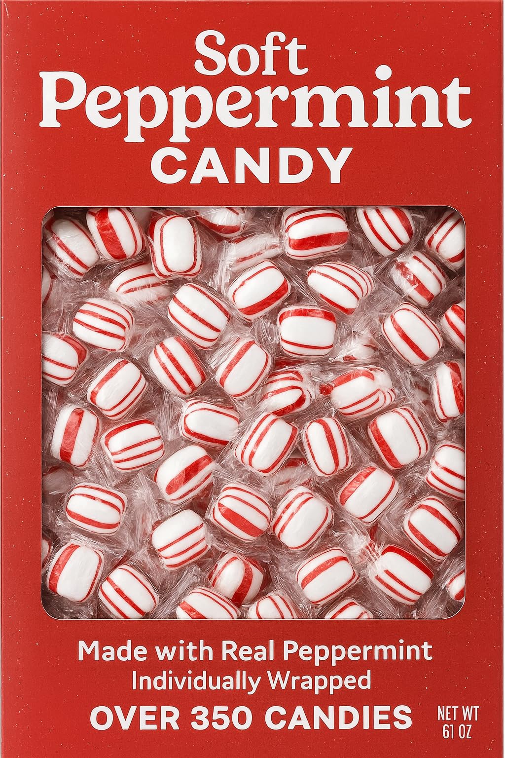 Generic Peppermint Puff Candy - Soft Breath Mints, Individually Wrapped, 350 Count Box, Perfect for Parties and