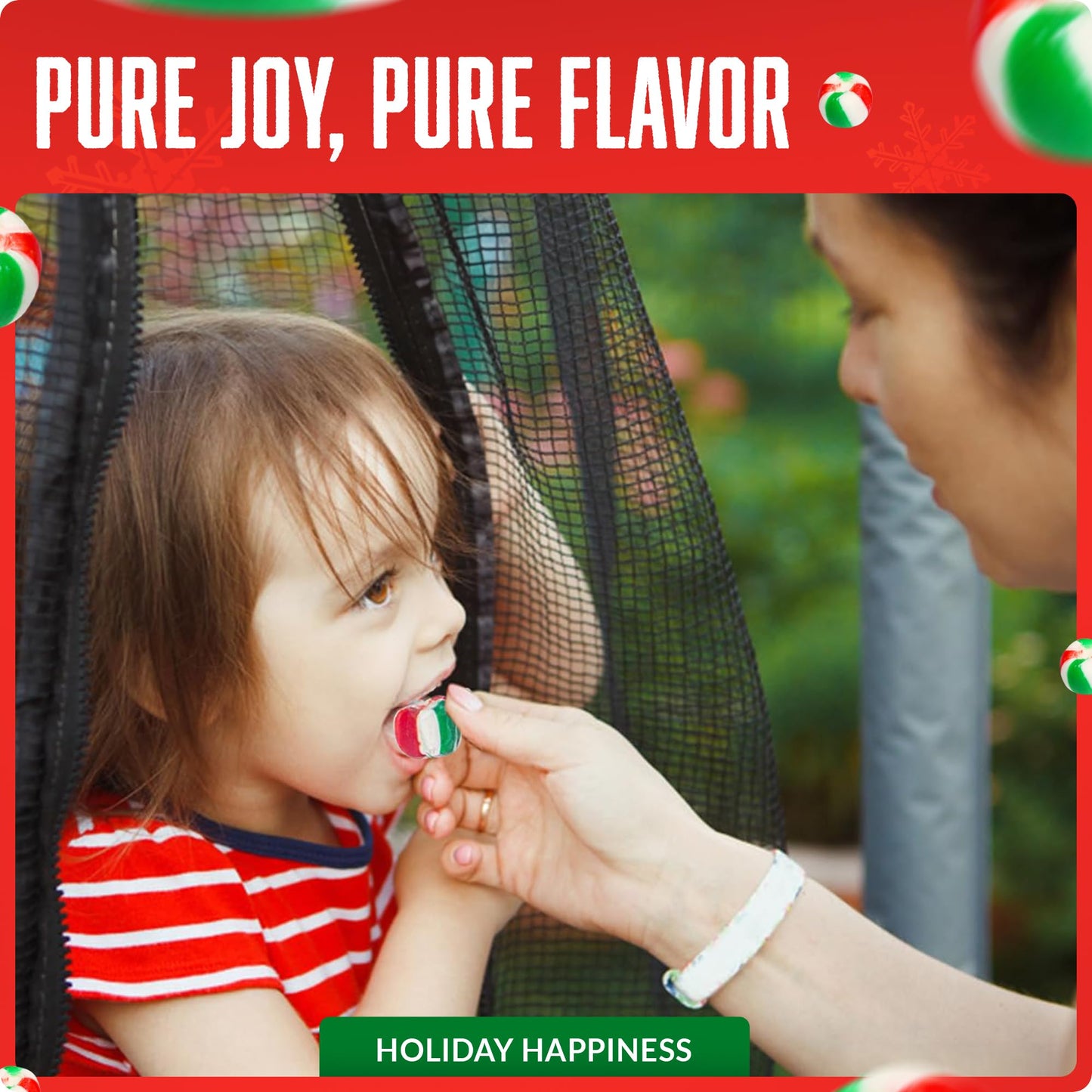 Stewart - Red & Green Striped Soft Peppermint Puffs, Festive Peppermint Candy | Not Just For Christmas | Individually Wrapped Ca