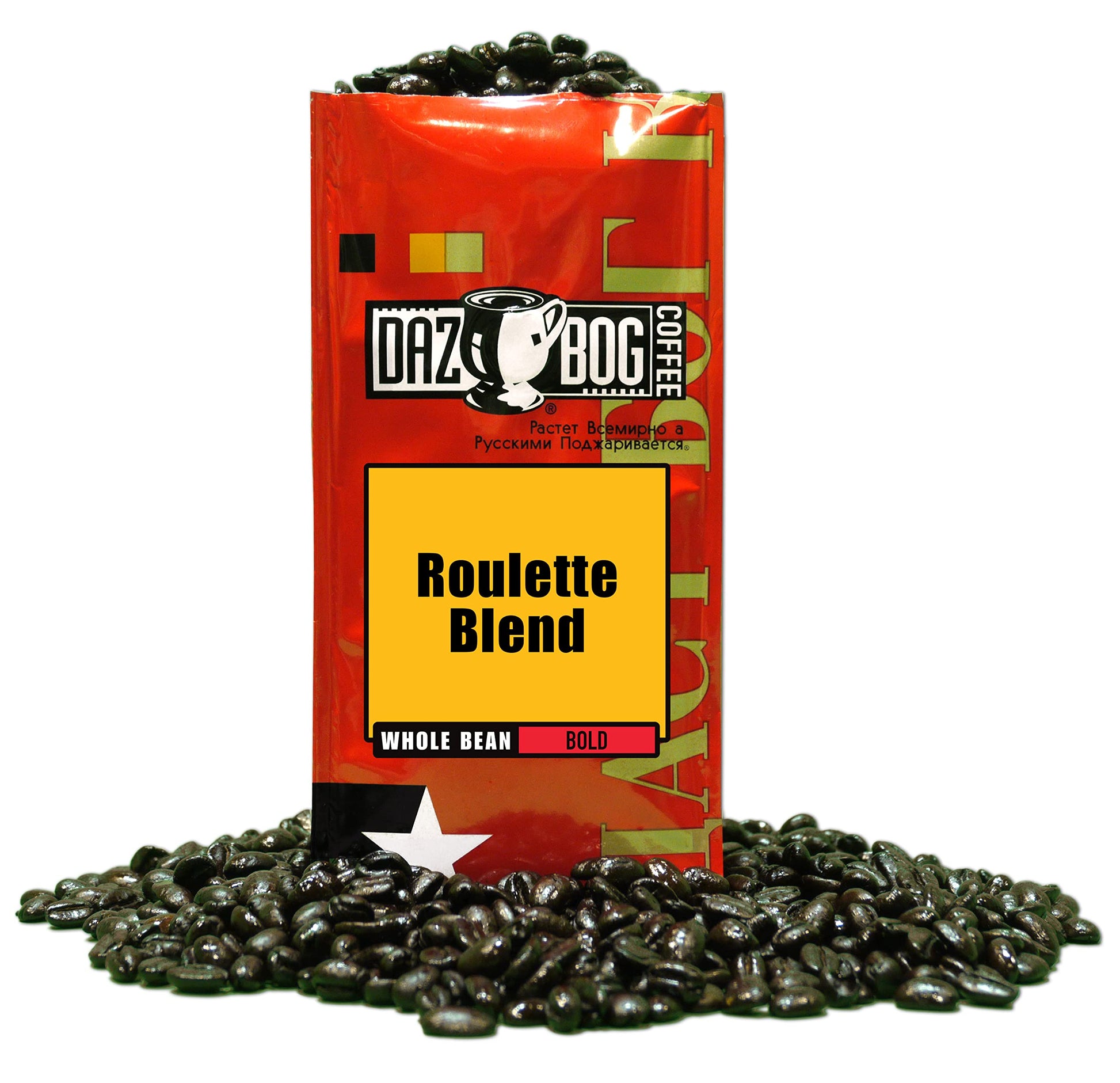 Dazbog Coffee Roulette Blend Whole Bean Light & Dark Roasts 11 oz. Smoky French Roast Vacuum Sealed Freshness