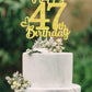 47 Birthday Cake Toppers-Gold Glitter, 47th Cake Topper for Men,47 Cake Topper For Women, 47th birthday decorations,47th Birthda