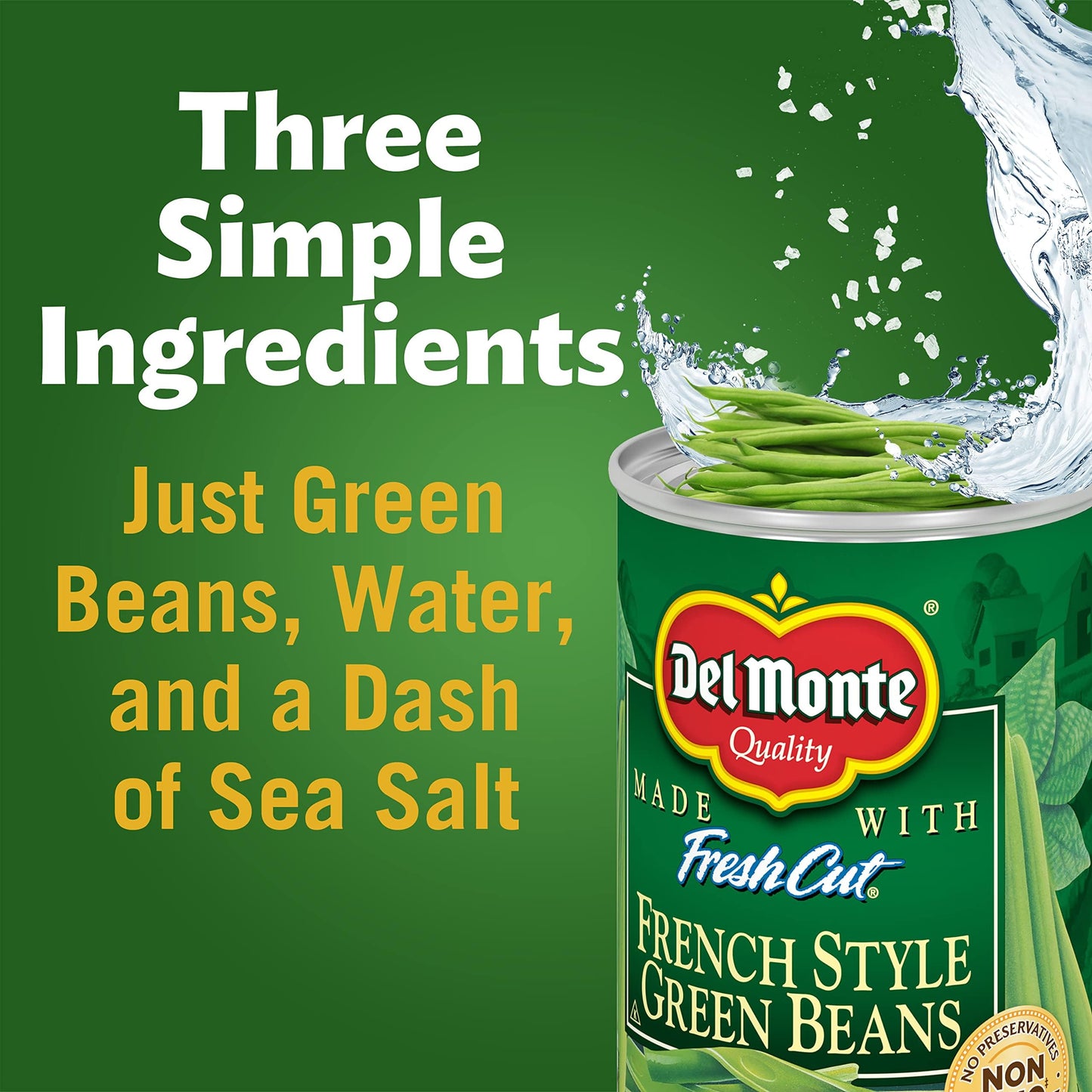Del Monte Canned Fresh Cut French Style Green Beans, 14.5 oz (Pack of 4)