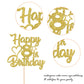 YCTHUNFISH Birthday Cake Topper, Gold Glitter Heart Star, 8th Birthday Decorations, Paper, 1 Pack