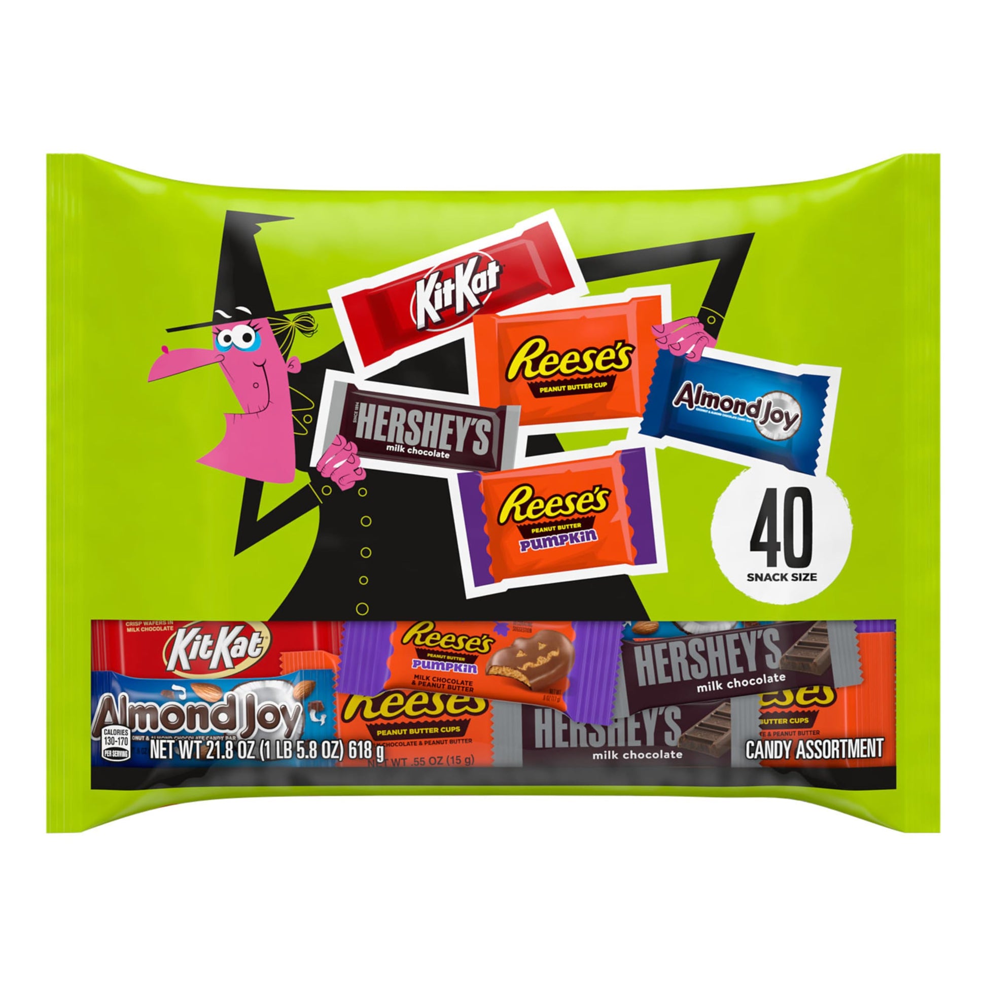 Hershey Assorted Chocolate Flavored Snack Size  Halloween Candy Bag  21.8 oz (40 Pieces)