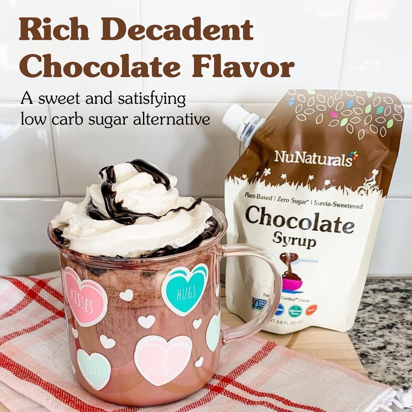 NuNaturals Stevia Syrup, Sugar-Free Chocolate Sweetener, 6.6 Fl Oz (Pack of 3)