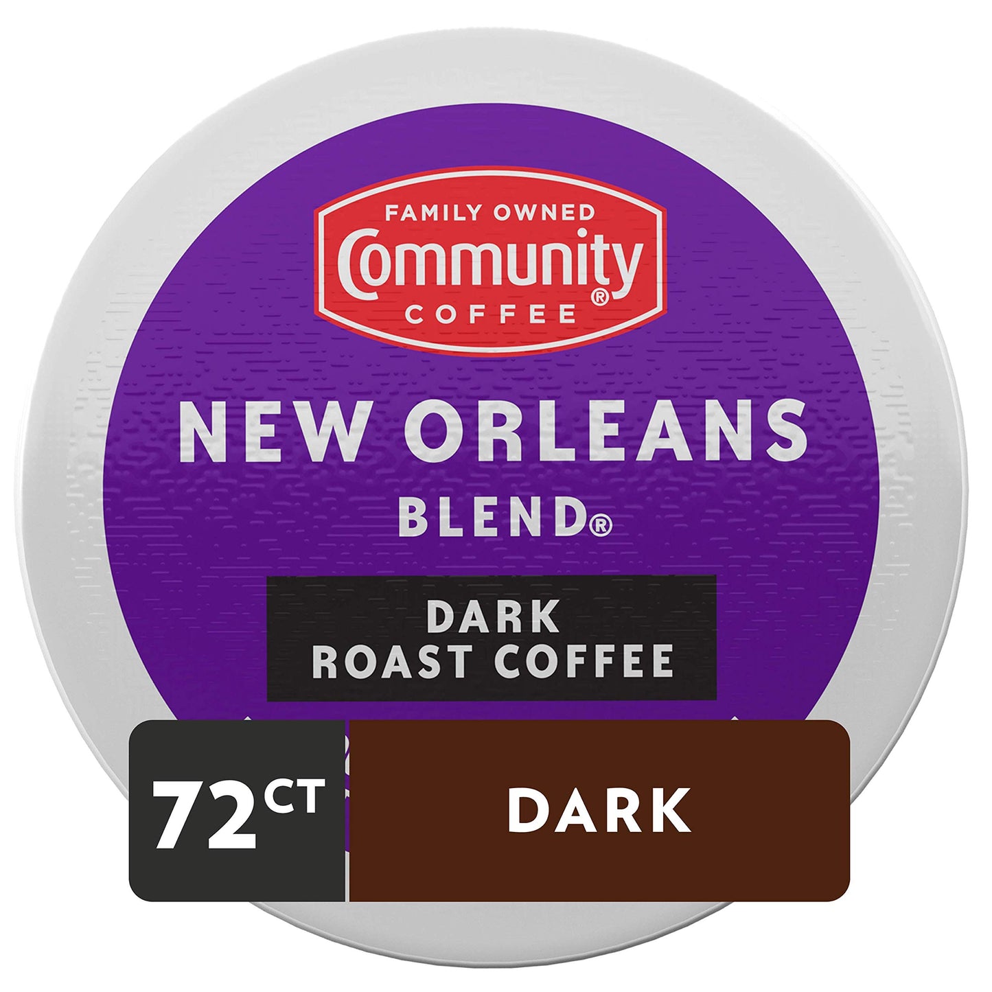 Community Coffee New Orleans Blend Coffee Pods, Special Dark Roast, 72 Count, Compatible with Keurig 2.0, Pack of 6