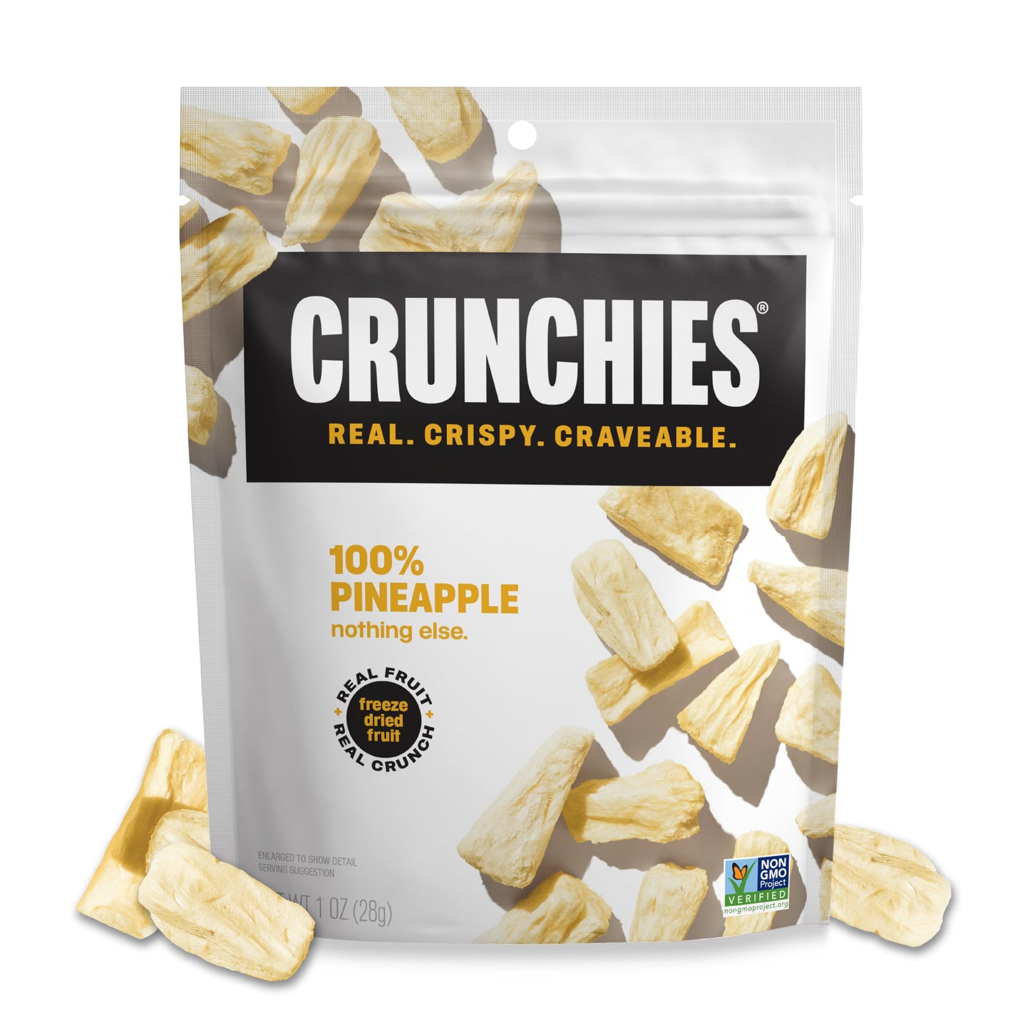 Crunchies Freeze-Dried Fruits Snack Packs, 100% All Natural, Non-GMO, Kosher, Pack of 6 (Pineapple)