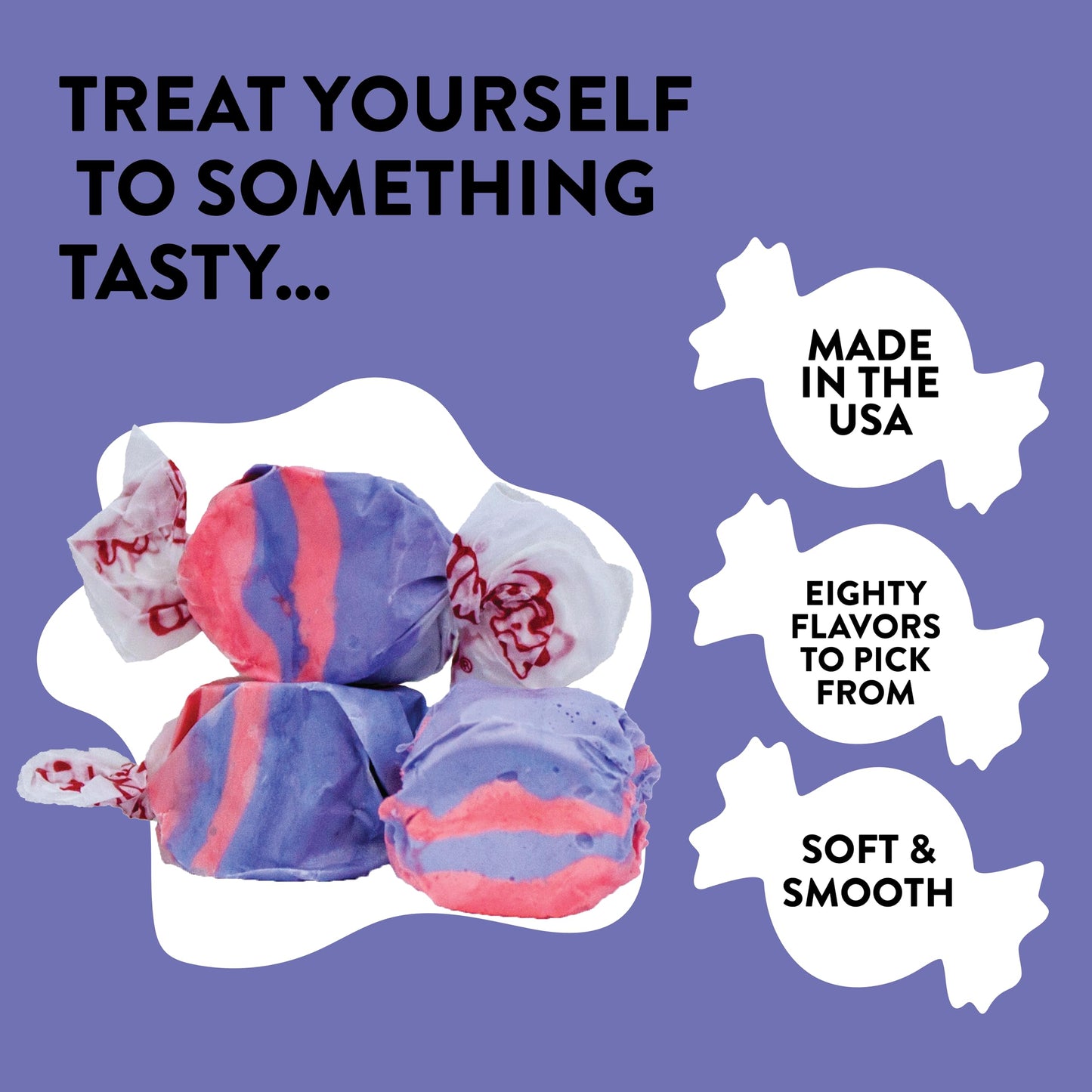 Taffy Town Saltwater Taffy- Tropical Punch | Gourmet Taffy| Nougat-Style Candy| Soft & Delicious| Sumer Snack Treats| Party Good Candies| 2.5Lbs