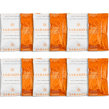 Sarasota Coffee Ground Packets | Gourmet Flavored Medium Roast Grounds Packs | Southern Texas Butter Pecan | Low Acid Mold Free 