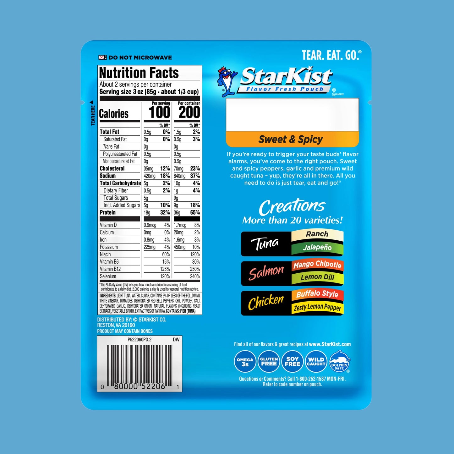 Starkist Tuna Creations, Sweet & Spicy, 6.0 Oz, Pack Of 12