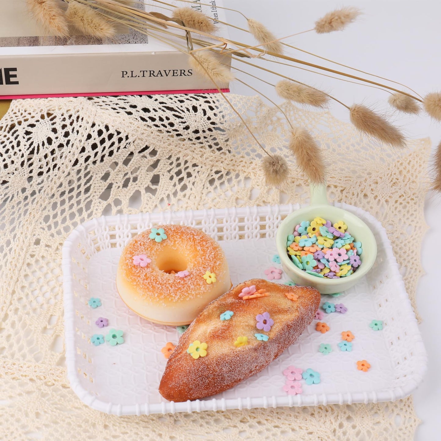 Flower Sprinkles Edible Flowers For Cake Decorating, Mix Sizes Baking Sugar For Cupcake, Cookie, Donut Dessert Decoration, Weddi