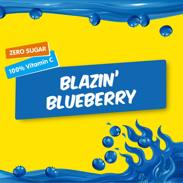 SINGLES TO GO! Hi-C Blazin Blueberry Drink Mix, Zero Sugar, Excellent Source of Vitamin C, 12 Boxes, 8 Packets Each