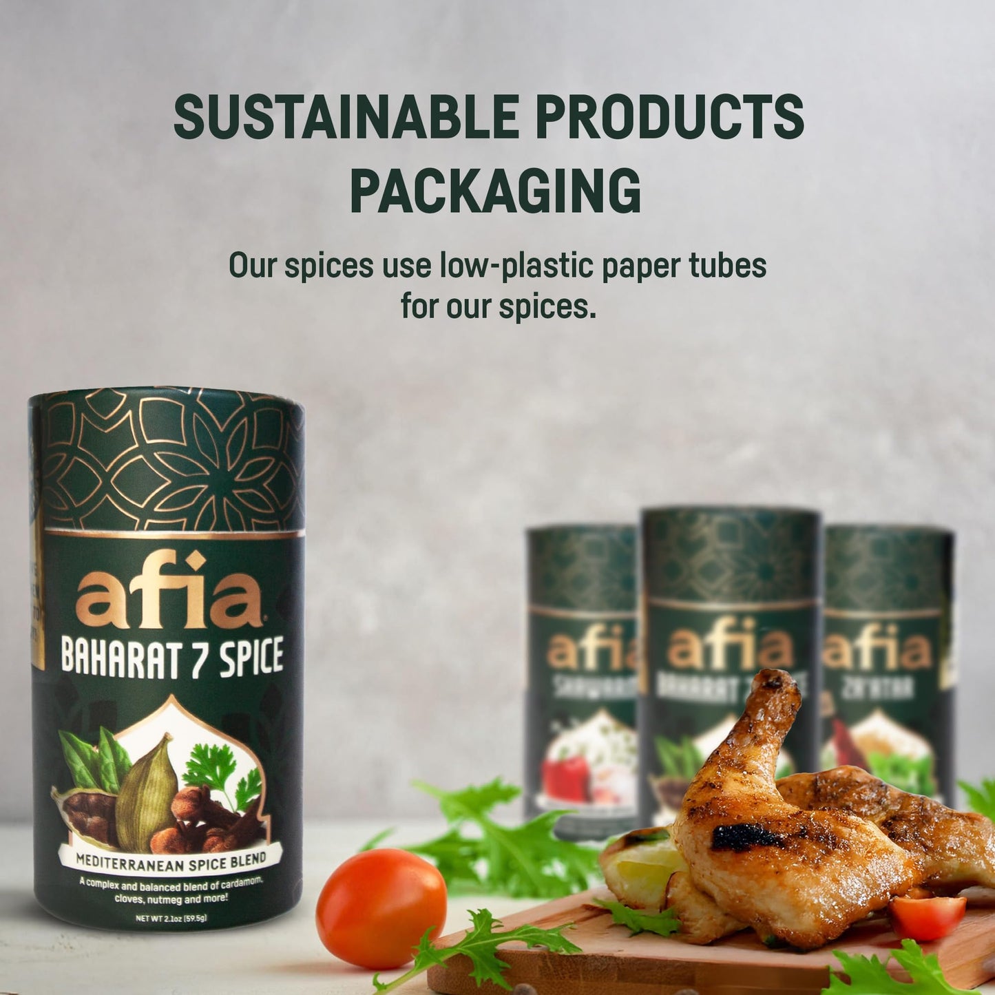 Afia - Baharat Spice Blend | Baharat 7 Spice Mix For Kofta, Kebab, Grilled Meat Seasoning | Premium Seasoning With Top Notes Of