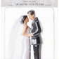 Elegant Bride & Groom Wedding Cake Plastic Topper With White Mesh Veil - 4.5'', 1 Piece - Perfect For Engagement Parties, Bridal
