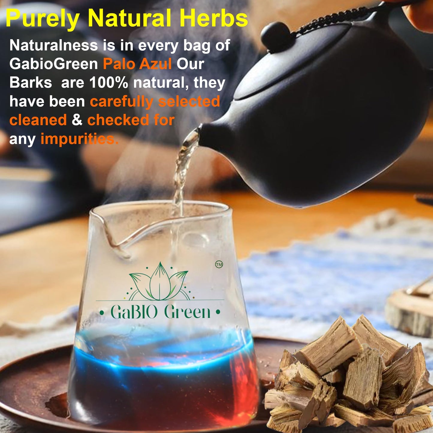 Kidney Wood (4Oz), Palo Azul (55-60 Cups Aprox), Blue Stick Tea Teatox, Non-Gmo, Gluten-Free Tea Bark, Natural Kidney Cleanse, P