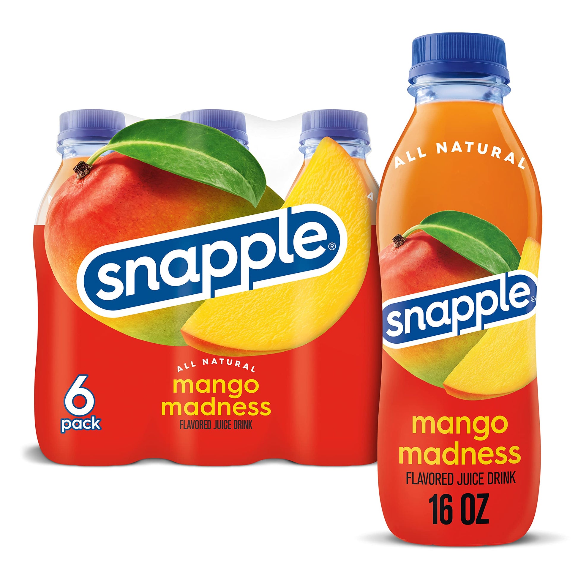 Snapple Mango Madness  16 Fl Oz Recycled Plastic Bottle  6 Pack