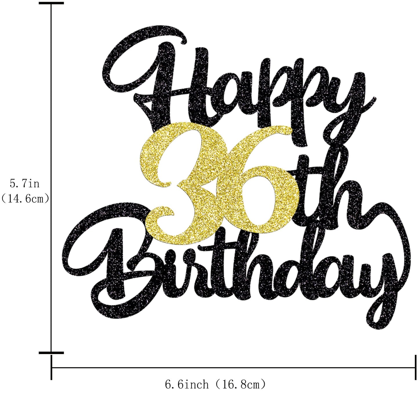 Klionjor 36Th Happy Birthday Cake Topper Happy Birthday Cake Decoration 36Th Birthday Party Decoration Gift Plugin