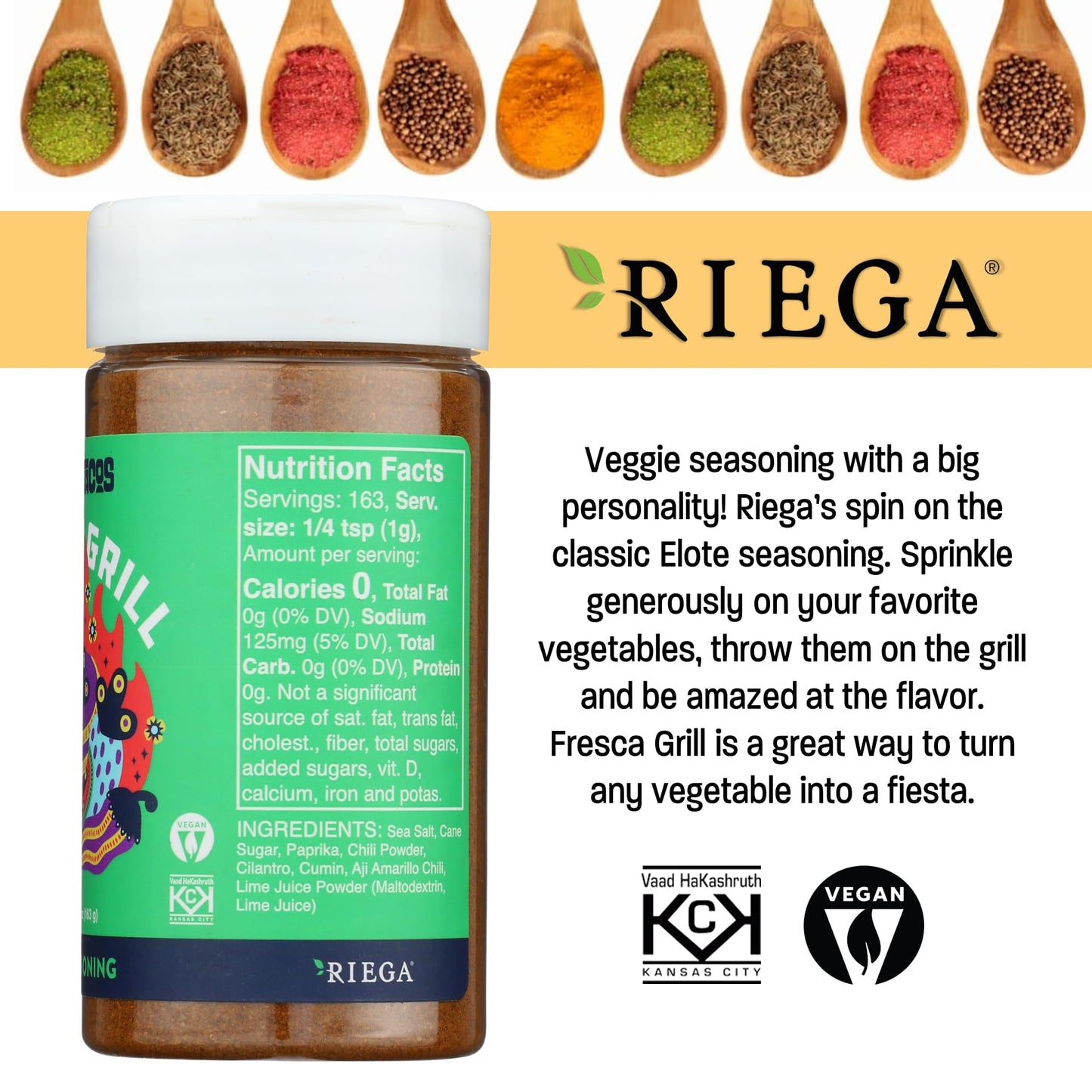Riega Street Taco Grill Seasoning, Fresca Grill, 5.95 Oz (Pack Of 1)