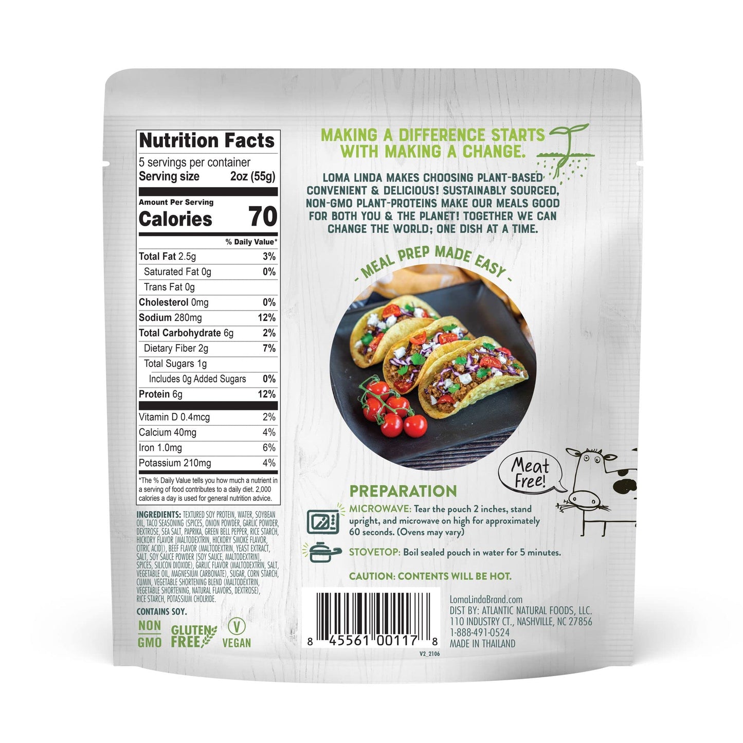 Loma Linda - Plant-Based Complete Meal Solution Packets (Taco Filling (10 Oz.), 1 Pack)
