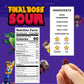 FINAL BOSS Sour Gummy Candy, Cranberry, Extremely Super Sour, 10 Bags, 1.06 oz Each, Low Calorie Snack