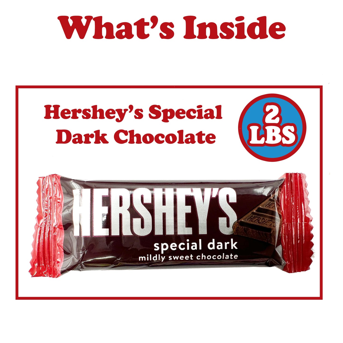 Hersheys Special Dark Mini Chocolate Bars  2 LB Bulk  Mildly Sweet Chocolate Candy Snack Size Bars  Individually Wrapped Dark Chocolate Candy Bars  for Parties  Office Bowl