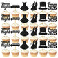 24pcs Prom Cupcake Topper Prom Decorations for Party 2025 Prom Graduation Cupcake Topper 2025 Graduation Decorations Class of 20