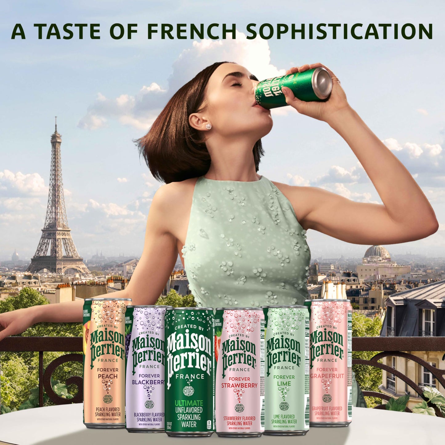 Maison Perrier Sparkling Water Variety Pack, 11.15 Fl Oz Cans, 16-Pack