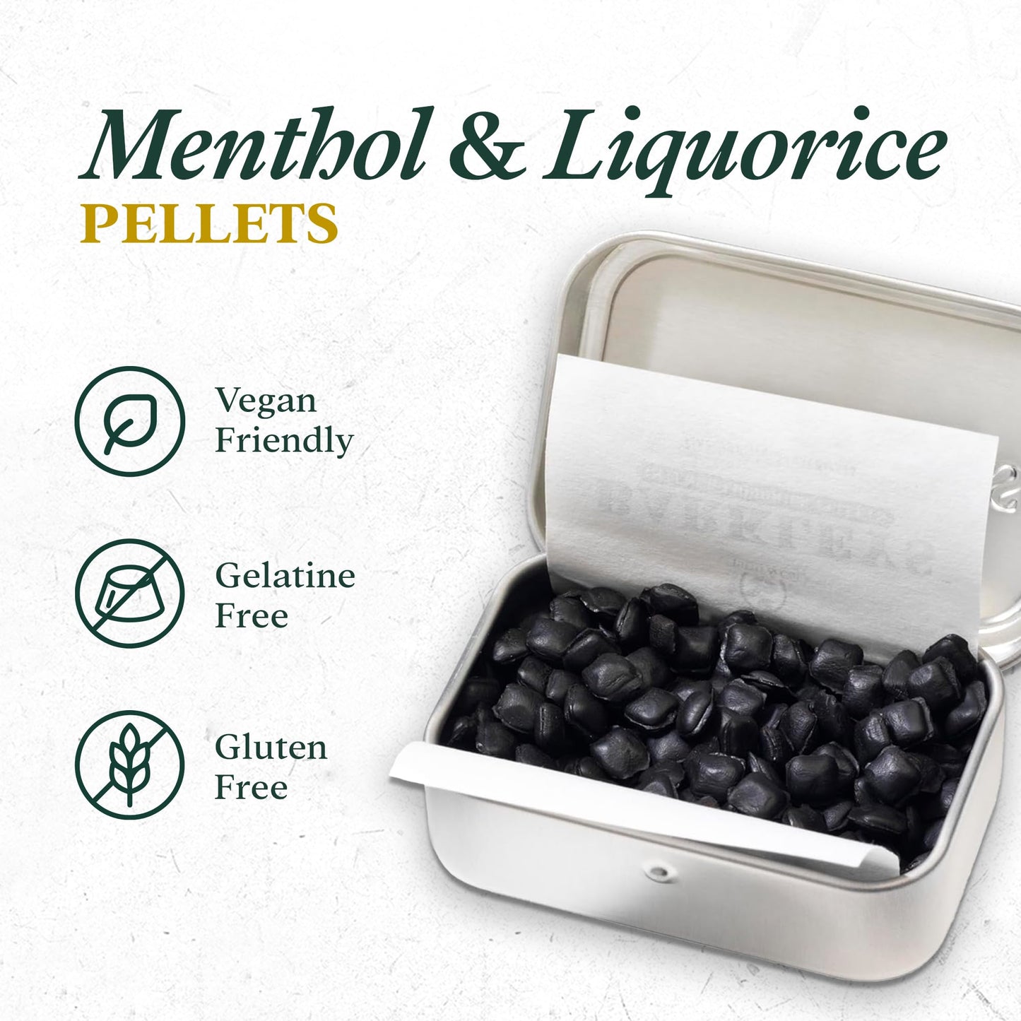 Barkleys Black Licorice Candy With Menthol, Licorice Pellets Covered With Refreshing Menthol- Gluten Free Licorice, Vegan (1 Can