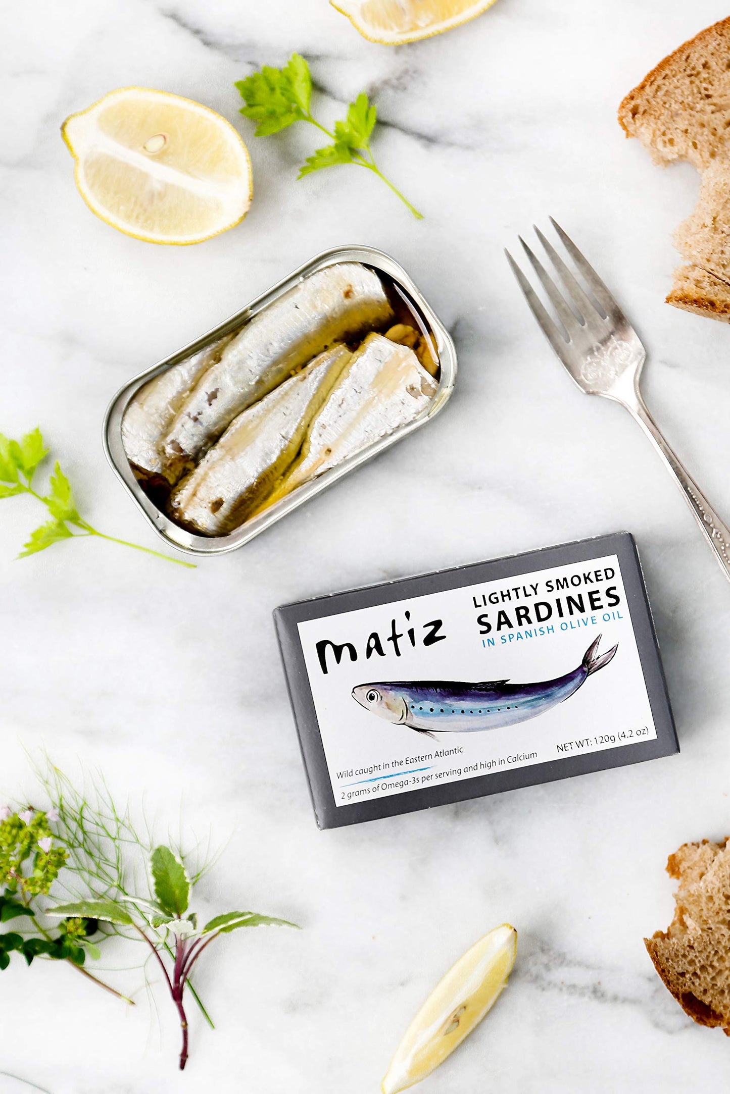 Matiz Sardines Lightly Smoked, 4.2 oz, Imported from Spain, 5 Pack