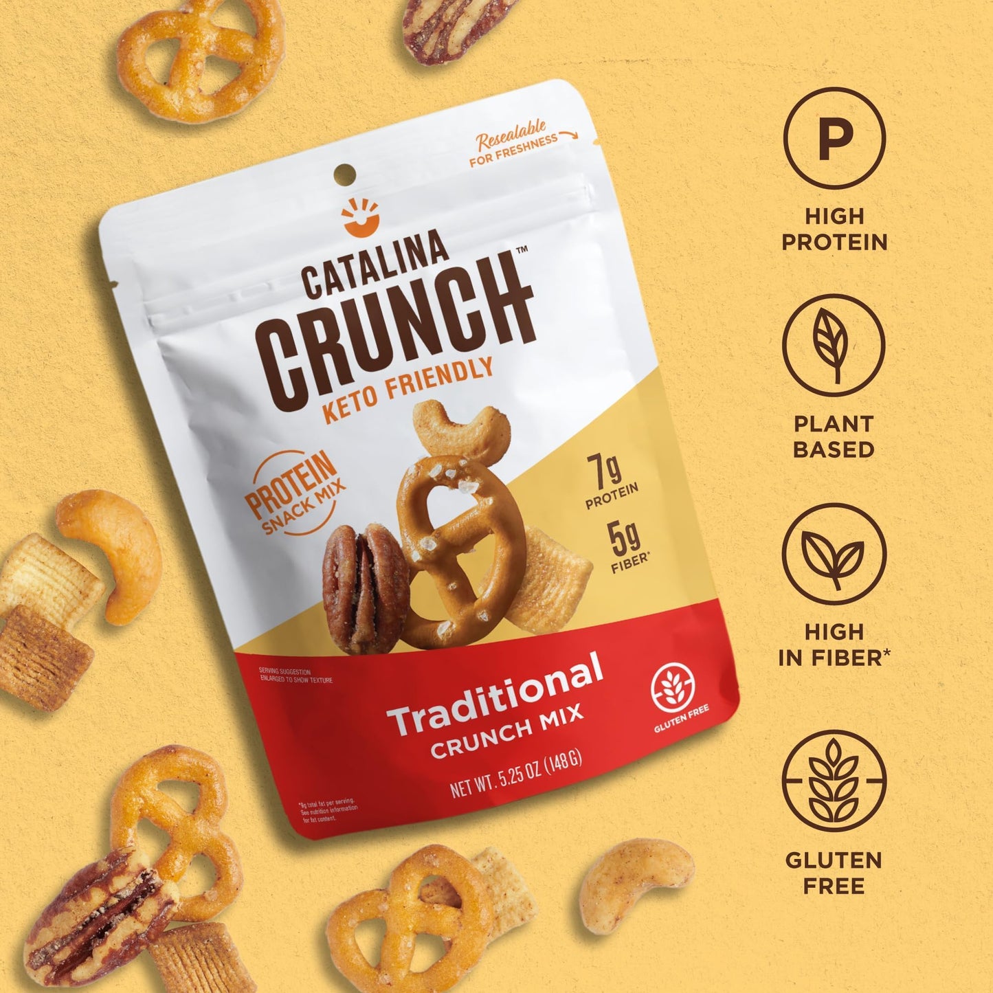 Catalina Crunch Mix Traditional Protein Snack Mix | Low Carb, Protein, Keto Snacks, Pack Of 3