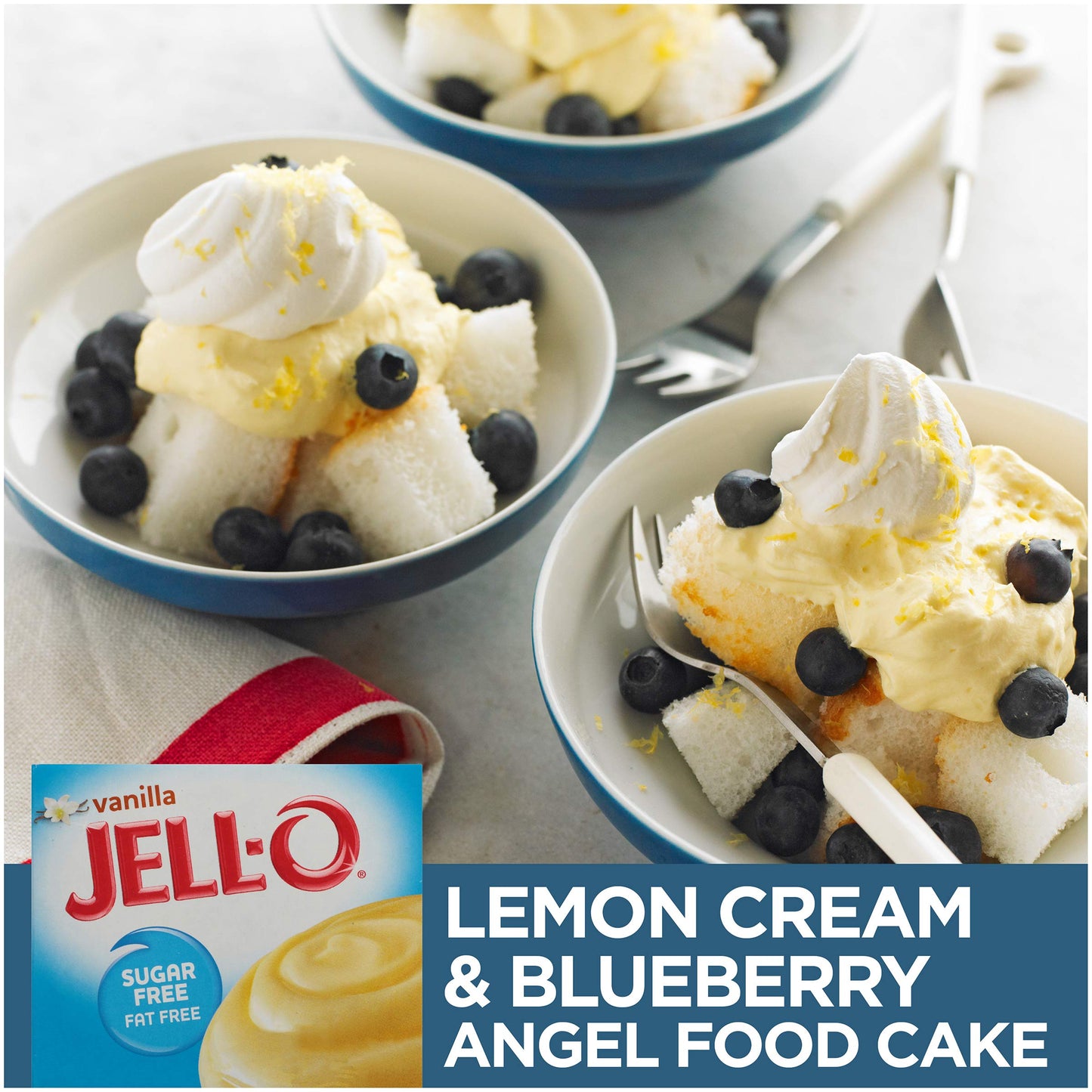 Jell-O Vanilla Instant Pudding & Pie Filling, Sugar Free, Fat Free, 1 oz Pack of 4