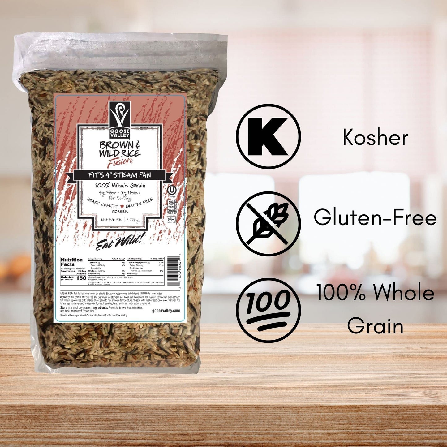 Goose Valley Brown & Wild Rice Fusion, 5 Lb, 2.27 Kg (Pack Of 1)