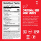 Chomps Mini Beef Jerky Snack Sticks, Grass Fed, Original Flavor, 0.5 Oz, Pack of 6