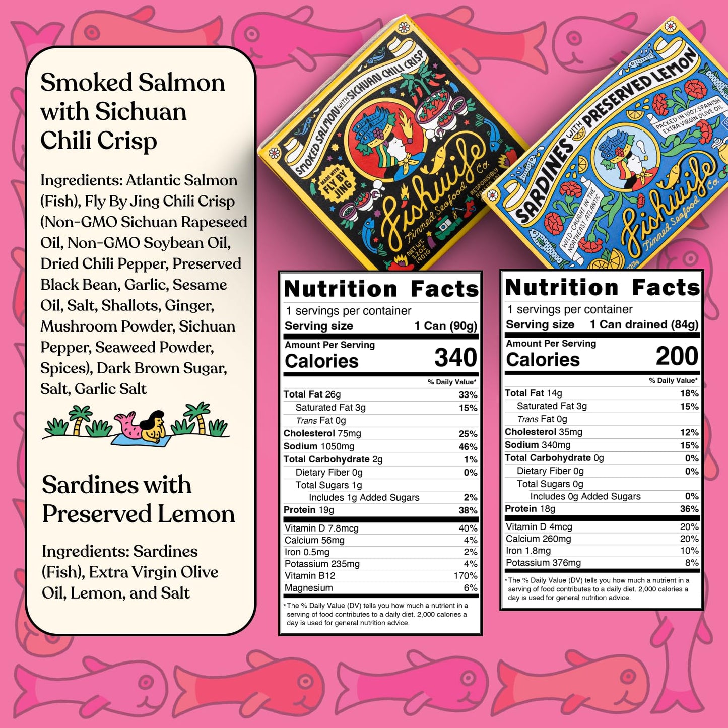 Fishwife Holiday Gift Tin Collection 9-Pack (Variety Of Tinned Seafood Including Smoked Salmon, Rainbow Trout, Sardines, Mussels, Tuna & More!) | Gluten Free, High Protein, Omega-3S